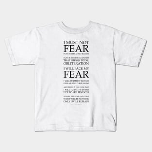 Fear Is The Mind Killer, Dune Litany Kids T-Shirt